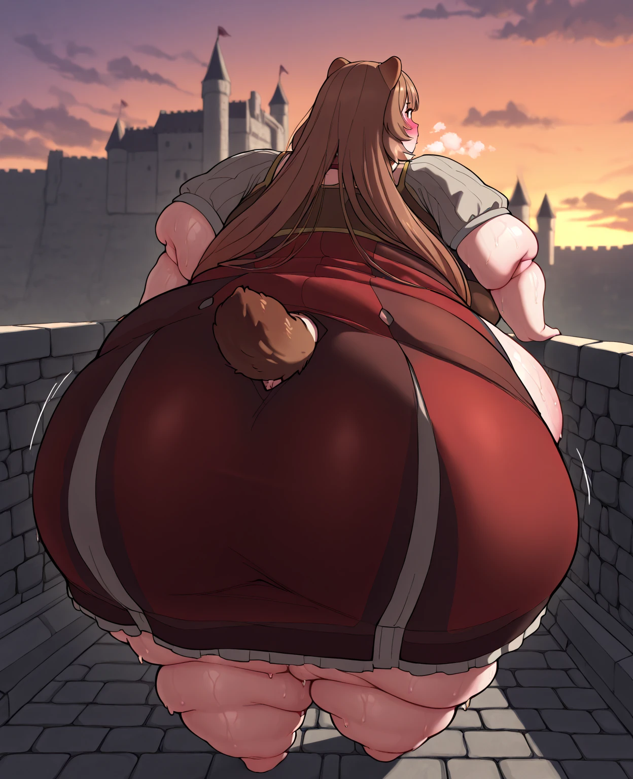 score_9, score_8_up, score_7_up, score_6_up, score_5_up, score_4_up, 1girl, medium breasts, long hair, blunt bangs, <lora:Armor:0.9:1:lbw=TT>heavy armor, pelvic curtain, see-through, revealing clothes, vaginal, (absurd stomach bulge:1.2), stomach bulge, huge dildo, object insertion, fully body, pussy juice, outside, medieval village, leaning forward, hugging bulge, licking bulge, pixel art
<lora:Line Art Style LoRA XLL:0.6><lora:bulgeallXLP-v1-000002:0.4><lora:bulgesuperXLP-v1-000002:0.8>