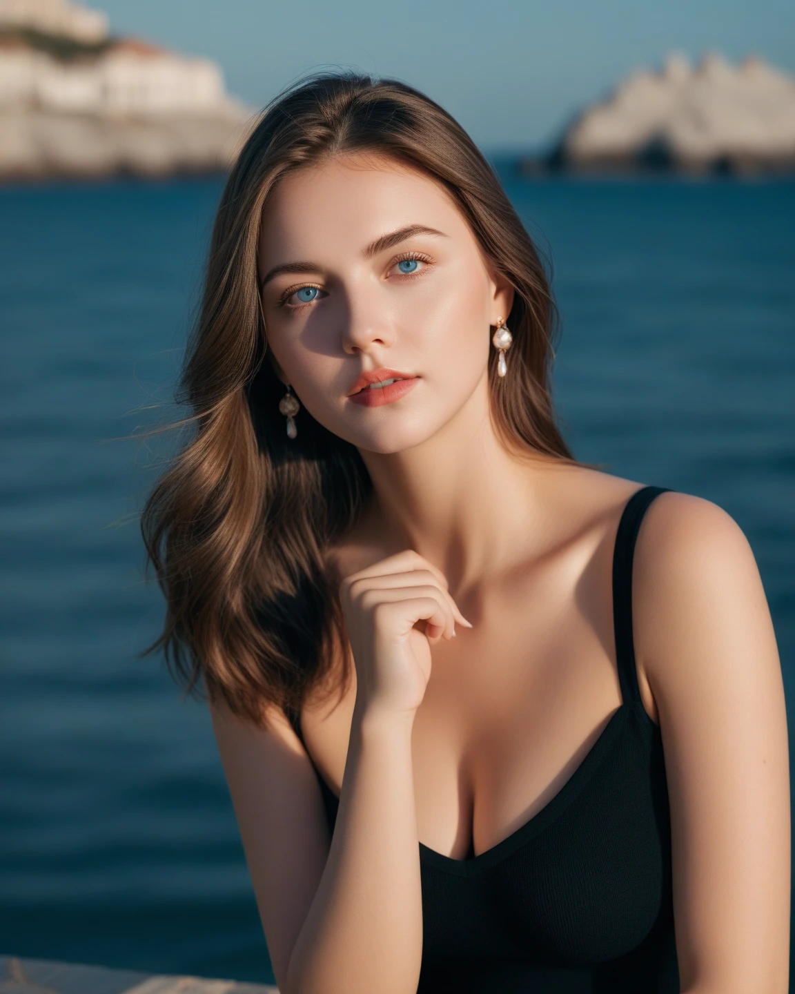 [DSLR, masterpiece, best quality, HD, 8k, ultra-realistic, beauty in it's peak, cute expression, lipstick, professional photoshoot, medium camera angle], a beautiful lady, looking towards the camera , wearing a goddess dress, super cute girl, having a royal hairstyle, perfect proportion, location : ((an aquarium, )), facial features : (oval face shape, hourglass figure, asymmetrical face structure, perfect face, almond eye type, hazal eye color, detailed eyes, light brown hair color, with some pink grades, pale white skin, sharp jawline, defined chin) body features : (hourglass figure, 32 inch breast, slim body, white skin tone, 21 years old) , ((professional makeup, cool background)), red lipstick