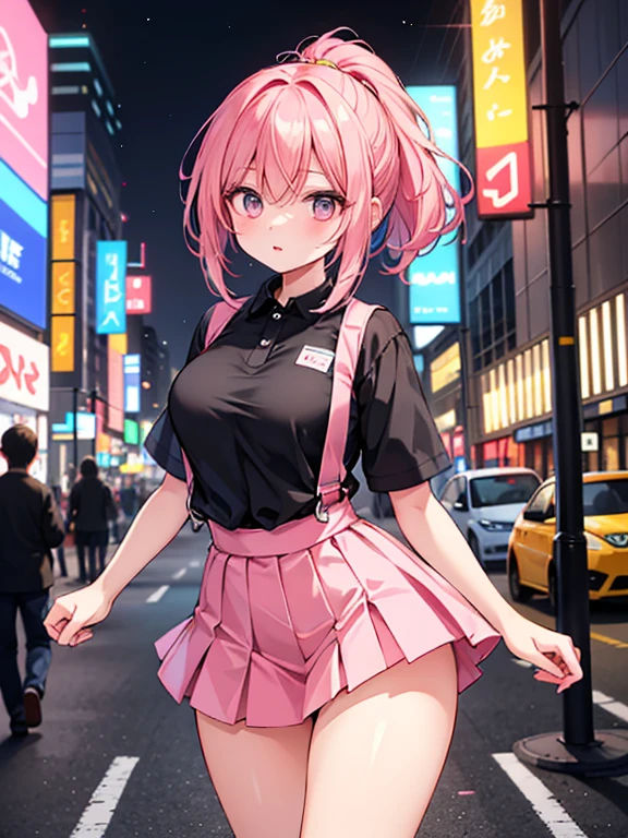 Top Quality, Masterpiece, High Resolution, 8K, Detailed Line Art, Digital Enhancement, Close Up, Anime Core, Flowing Fabric, Masterpiece, One Girl, Solo, Light Smile, Big, Lower, Cleavage, Heart Eyes, One Girl, Crotch, Big, Navel, Nude, (Masterpiece, Top Quality), Horizontal Lightning, Fine and Beautiful Eyes, Angry Face, Madness, Rough Face, Blush, Sweat, Mask, 1 Girl, Big, indoors, bedroom, Put your hands on your chest, mask, big, whiplash, (masterpiece, highest quality, highest quality, extreme detail, best detail, official art, beautiful and aesthetic: 1.2), colorful, beautiful face, beautiful eyes, solo, perfect body, white shirt, outdoors, look at the viewer, mask, rub chest, masterpiece, best quality, one girl, stand on the street, (cropped collar t-shirt), underwear straps, pink skirt, city night, neon lights, background Tokyo street, taxi, date, shy, hat, leg ring, knee socks, hands behind back