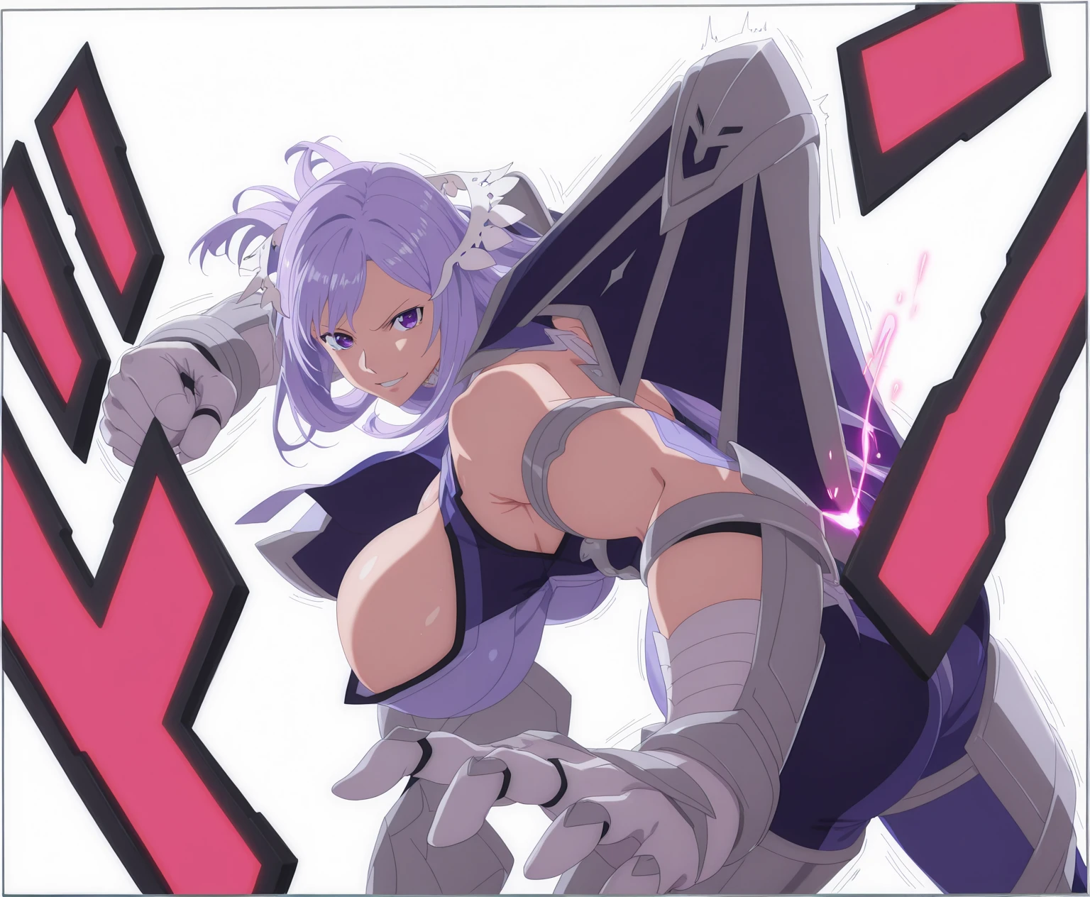 Queen&#39;s Blade Weapon Merchant Katrea，Anime girl holding a sword and a woman in a skirt, wear glasses，Pleated Skirt（（Awkward, blush, charming, Close your eyes, ，with tears in eyes,open mouth， Saliva residue,The hem of the skirt is wet, Brushed,）Huge Breasts:1.5、Low-cut，Cleavage, Wide hips,Thick thighs）The Last Vision, Ultra-high resolution,4K,Super detailed, photography, 8k, HDR, high resolution, absurd:1.2, Kodak Portrait 400, Film Grain, Blurred background, Bokeh:1.2, lens flare, (Energetic_color:1.2),Professional photography