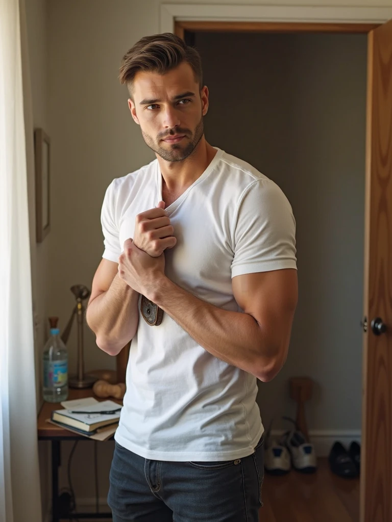 un business man beau gosse et musclé , bien habillé