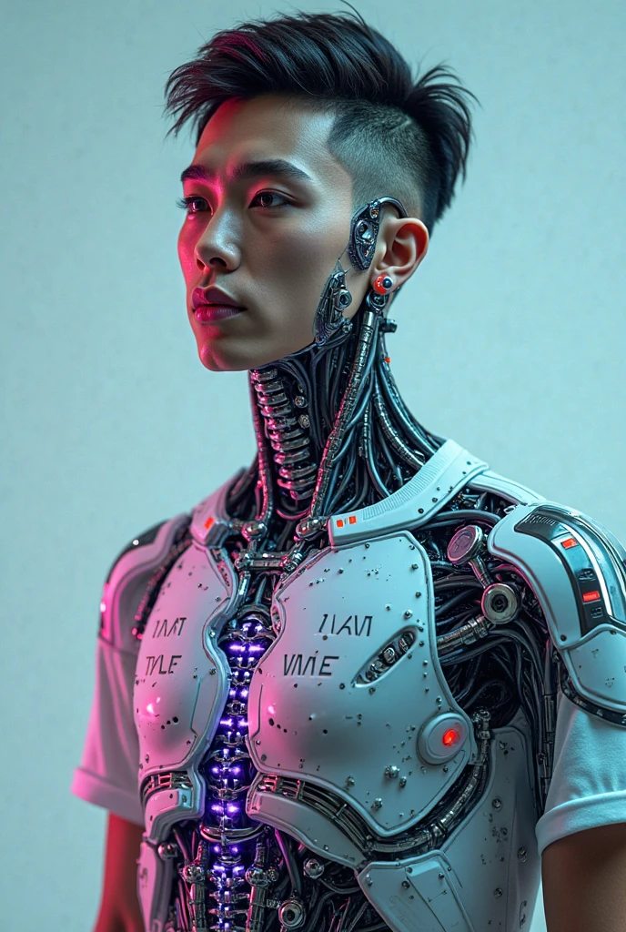 (The Alfid people wear black transparent latex pliers，Translucent latex pliers：1.5)，（Metallic body, bionic scifi alexandre ferra, cyborg neck, cyborg male, male cyborg, cyborg fashion model, portrait of a cyborg, detailed portrait of a cyborg, cybernetic neck implant, portrait of a futuristic robot ：1.3）（dystopian sci-fi character, sci - fi character, portrait of a cyberpunk cyborg：1.2）（8K，Extreme detail，Hair in extreme detail，Ultra photo realsisim，cinmatic lighting：1.1）（Asian supermodel face，Strong muscles and perfectly curved body，Extreme sexual tension，Hormonal explosion，whole body display：1.5）（Short hair, Light-colored beard, Stubble masculinity，Naked muscle man，Muscular macho，No clothes on，Only a pair of thongs was worn，Extremely sexy and provocative：1.5)（whole body display：1.5）