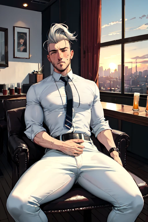 White shirt,Leg length,white socks,Six-pack abs,Sexy men,blue eyes,blue thong