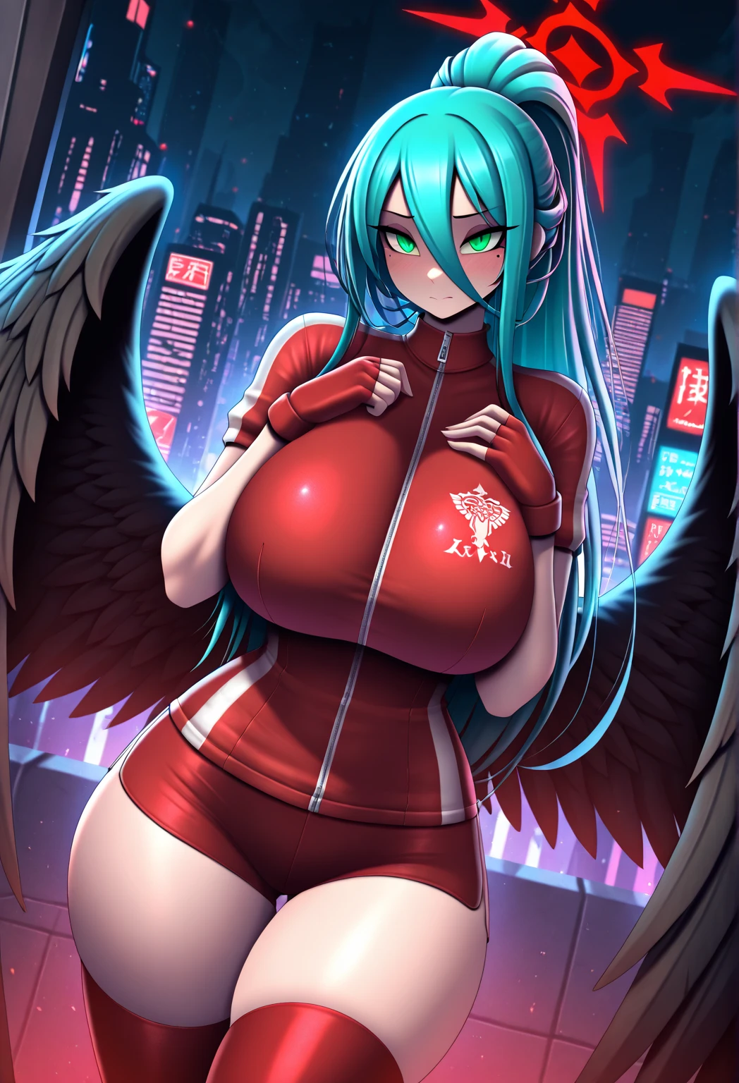 ((tanned young woman), ((short black hair, blue colored eyes )), fine and clean smile, (( breasts showing, hardnipples, red lipgloss stick, (( facing the front, showing pussy , looking at the camera)), Masterpiece artwork, high qualiy, back-illuminated))