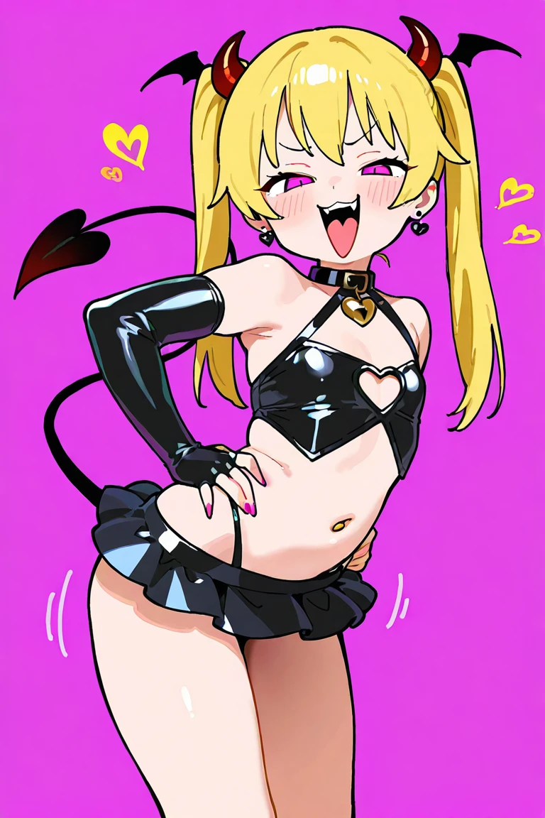 anime chibi girl cat ears with crazy shaped hair full body