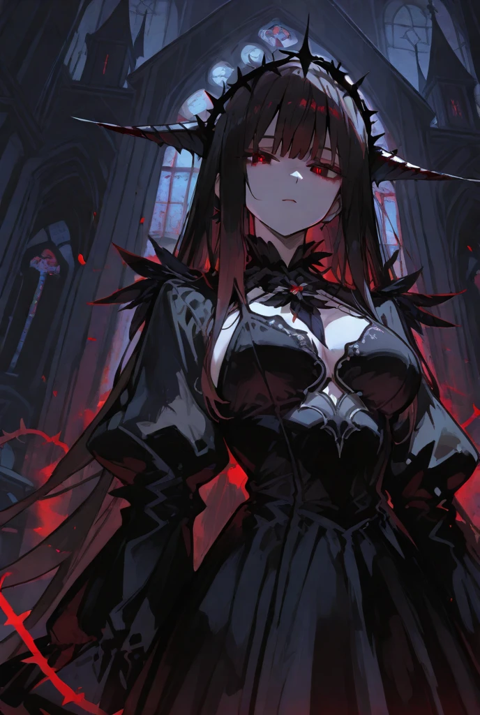 Demon anime girl, dark style, evil spirit --auto