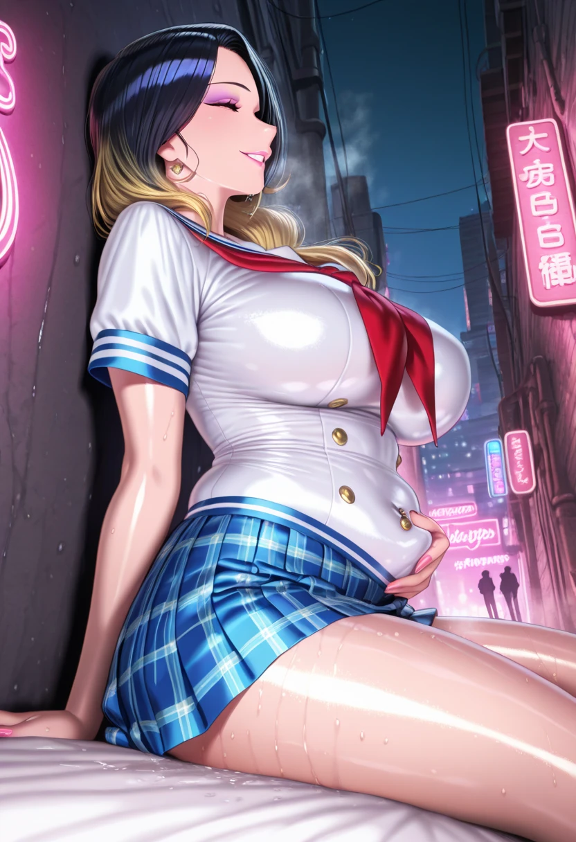((highest quality)), ((masterpiece)), (Familiar),  A high school girl riding an escalator on her way to school、Glare、Navy Blazer、mini skirt、Navy blue socks、Rear view、Secret photos、(View from directly below)、Navy blue socksのクローズアップ、mangaコマ割り、Manga style、manga、Station Escalator、Everybody line up on the left、顔のみのコマとRear viewのコマ、Camel Toe、Giant tit、Nipple Puffs、Cleavage、Plump、Super big breasts、Super big butt、Earrings、Earrings、necklace、Thick lips、Heterochromia、Bracelet、Caster wheel、first round、hair charm、Lip gloss、eye shadow、long false eyelashes、well-groomed eyebrows、Tear bags、Lip gloss、Red lipstick、Eyeliner、red cheek、Headband、ribbon、Manicure、Pedicure、nail、climb the stairs、Back view