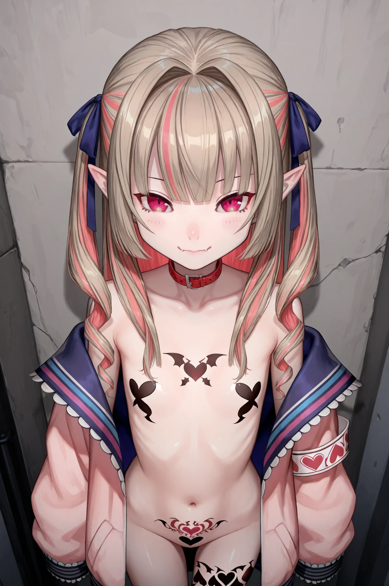 (blush:1.2), embarrassed, 1girl, solo, embarrassed, standing, nude, nipples, long hair, upper body, medium breasts, closed mouth,