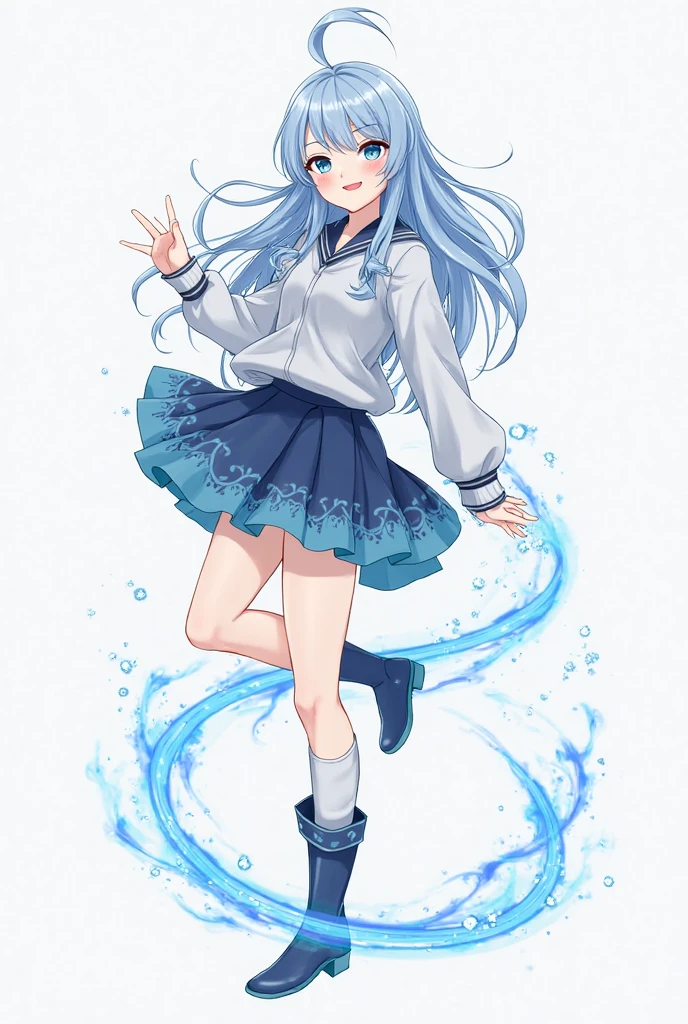 masterpiece, best quality, high quality, exquisite, medium hair, ponytail, blunt bangs, shiny hair, wavy hair, ((light blue hair,)) blue eyes, jitome, tareme, droopy eyes, pale skin, shiny skin, tiny, , small breasts, sailor uniform, ((lab coat,)) (black pantyhose,) glasses, blush, 10-year-old, ((((torn clothes,))))