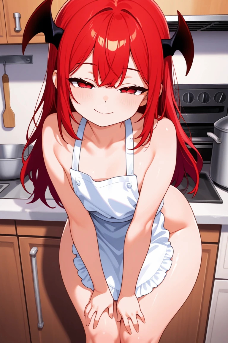 itsukinakano, Itsuki Nakano, bangs, blue eyes, Hair between the eyes, Ahoge, Redhead, star \(symbol\), hair ornaments, star hair ornaments,blush,Embarrassing,Mouth open,I'm surprised,I'm turning around, Naked Apron,Bare shoulders,Bare neck,bare clavicle,barefoot,Zend 4y4, cooking, Chinese pan, fire, fried rice, Stove, フレームから足が外れている
break indoors, kitchen,
break looking at viewer, (Cowboy Shot:1.5),
break (masterpiece:1.2), highest quality, High resolution, unity 8k wallpaper, (figure:0.8), (Beautiful fine details:1.6), Highly detailed face, Perfect lighting, Highly detailed CG, (Perfect hands, Perfect Anatomy),