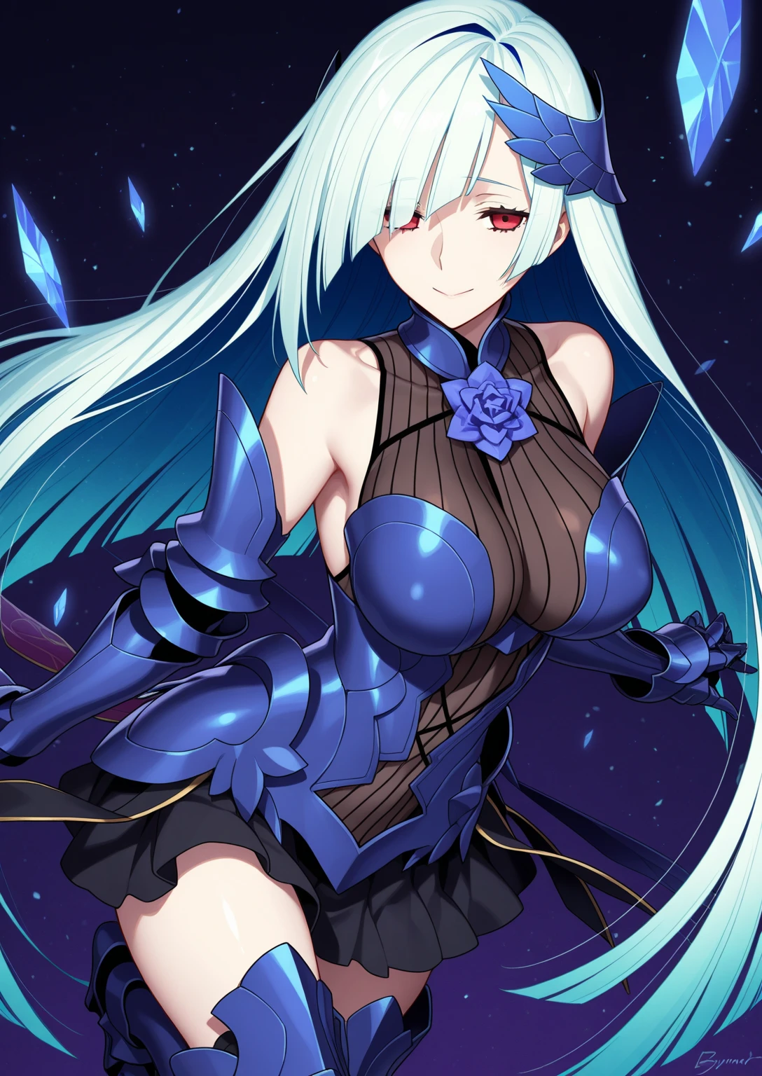 Menina anime com cabelo azul e espada na floresta, Aqua, Konosuba, deusa anime, Hestia, portrait knights of zodiac girl, arte da capa da light novel, arte de anime limpa e detalhada, segurando uma espada em seu ombro, she is holding a sword, Asuna Yuuki, epic light novel art cover, arte cg anime suave, arte oficial altamente detalhada