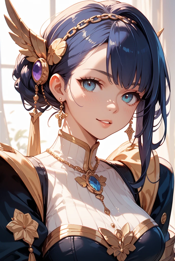 A mature woman，Long black hair，Bangs，high quality，Beautifully，masterpiece，Hanfu