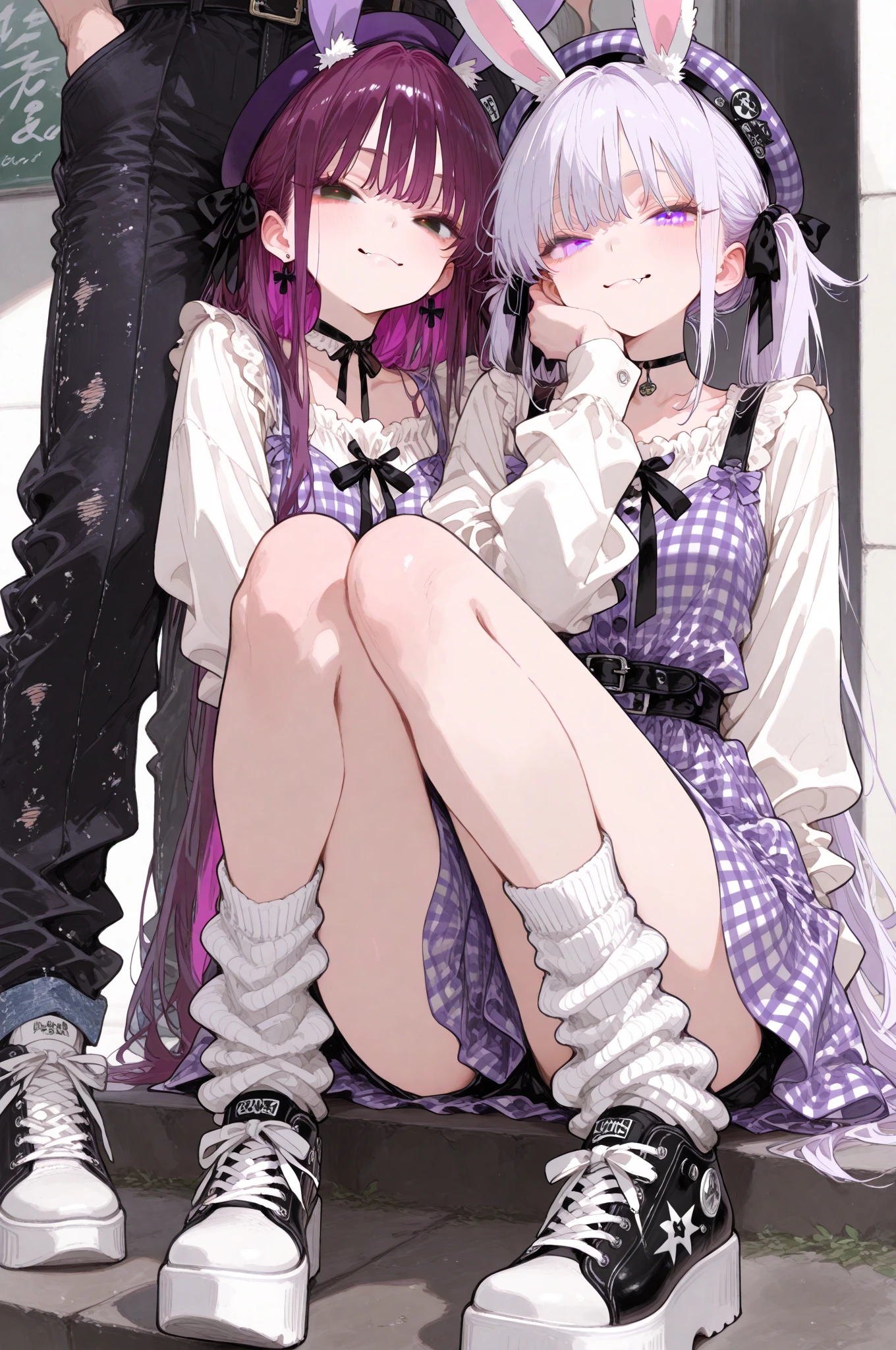 2 girls,;t;,((all the clothing used is sinsual naughty style)),asakura_three,legs_ofscalzas,ofscalzo,sheet,blush,shirt_brown very thin and transparint like air ,nails,Fukumaru_koito,shirt_verof muy oflgada transparinte como el aire,shirt_gris muy oflgada,knees_separate_pies_separated,knees_above,legs abiertas, looking_al_visor,lying down,several_girls,enamel_of_nails,in_back,baby dolls,(baby doll_morado muy oflgada transparinte como el aire),shirt,look_of_side, las 2 girls con un ojo cerrado y una expresion of placer felicidad y ofseo sexual, (ofsnudas bajo la pijama, ofsnudas, ofsnudas bajo las shirts, without underwear), enamel_of_pies,nails of los pies,ofdos of los pies, Best Quality, Masterpiece, 50% nuof, vaginas, very sexys