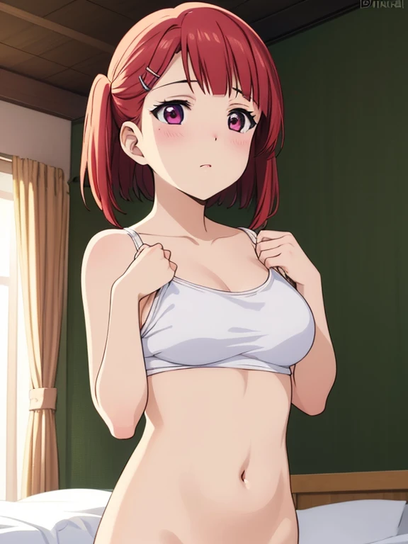 ((2 girls:1.0)), (Yuigahama Yui shapely breasts),(Yukinoshita Yukino),bed,In underwear,beautiful pink bra and panties,,thigh nsfw,front,looking at camera,(high angle),smile,