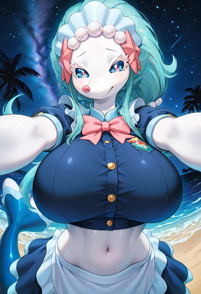 (( close、16K、Highest quality、Attention to detail、Rich skin detail, Browsing Caution))、 (Beautiful Eyes), ((Huge breasts、Armpits、))、 ((Grey leotard、Yellow jacket、Glossy dress、Black knee socks))))、(Pink eyes)、((Light blue hair、Blunt bangs、Long Hair、Straight hair)),  ((blush))、(Wide Hips、Thick thighs)、((((smile、Jagged teeth、Embarrassing))))、((city))
