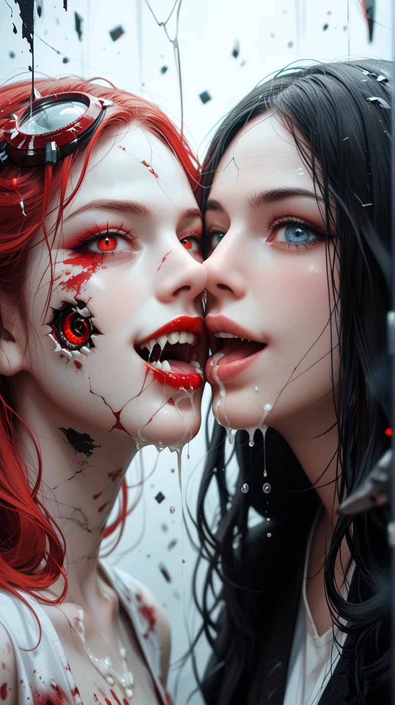 ((8k:1.4)), perfect, accurate, (high resolution:1.2), (high detail), high quality, (masterpiece:1.8), female, (dark skin:1.8) ((injury:1.2)), ((rusty_nails_in_skin)), (agony), (ice:1.2), ((mining uniform:1.2)), (messy long hair), ((black hair:1.6)), (red_sclera:1.2), ((bandaged hands)), (crazy_smile:1.2), (blood covering face:1.6), blood everywhere:1.2, (blood on clothing:1.2), (((gore:1.2))), (((viscera:1.2))), injured mouth, scars, (cuts_on_skin:1.2), blood on lips, ((anatomical accuracy:1.6)), wide open mouth, (body horror:1.2), (flesh clothing:1.2), (((frost:1.8))), ((encased in ice:1.4)), monstrous features:1.2), (frozen clothes:1.2), snow, skeleton, skull, (((four eyes:1.6))), (sharp teeth),