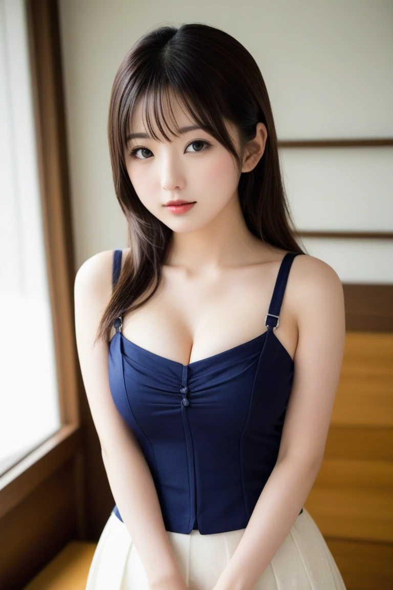 (Best-quality, Masterpiece, Ultra-High-Resolution, (Photorealistic:1.4), Raw Photo, depth of field, professional lighting, perfect anatomy, extremely details), 1girl, the most famous Japanese idol, wearing summer-clothes, standing on balcony of luxury-hotel, (((((extremely beautiful and extremely realistic skins))))), ((((extremely cute and extremely big black-round-eyes)))), ((extremely cute face like the most popular Japanese idol)), (extremely beautiful black-long-hair), (extremely cute long-eyelashes), (extremely cute lips), (perfect body)