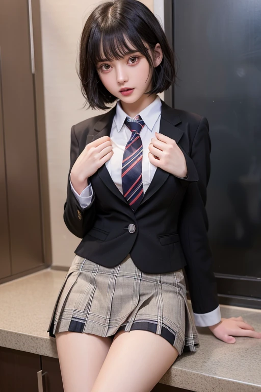 (((With the hem of the skirt:1.3))), (((skirt rift:1.3))), (((lift skirt myself:1.anties focus)), ((shool uniform)), ((Cardigan)), ((a miniskirt)), Modern old cityscape, (NSFW), 1womanl, Solo, 24 year old, 7headed body, (cute face), (Ideal ratio body proportions), (Composition from head to thigh), Smiling smile, erectile nipple, , Wet, short-hair, Dark hair, small tits, A slender, Small buttocks, beauty legs, Skinny Legs, surrealism, Cinematic lighting, depth of fields, One-person viewpoint, F/1.8, 135 mm, nffsw, masutepiece, ccurate, ((Anatomically correct)), Textured skin, Super Detail, high details, High quality, awardwinning, Best Quality, hight resolution, 8K