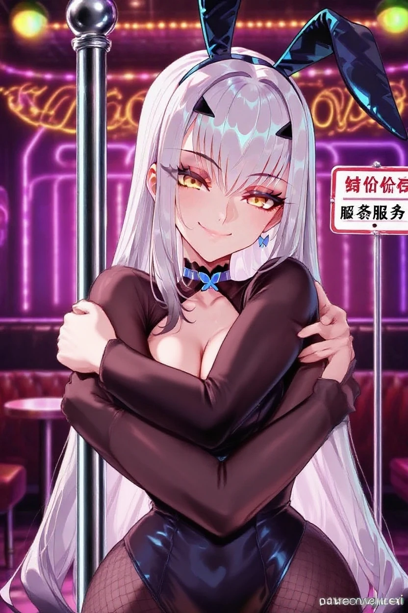 mastute piece,Best Quality,insanely detailed,8k cg,nsfw,
shoot upper body,(body in front:1.1),
1girl,standing,looking at viewer,Proudly、(upright:1.3),(bunnysuit),
break,blush,shy,(trembling:1.2),break,(Grey Hair),(large breasts),Short:1.2、(open mouth:0.9),(casino),