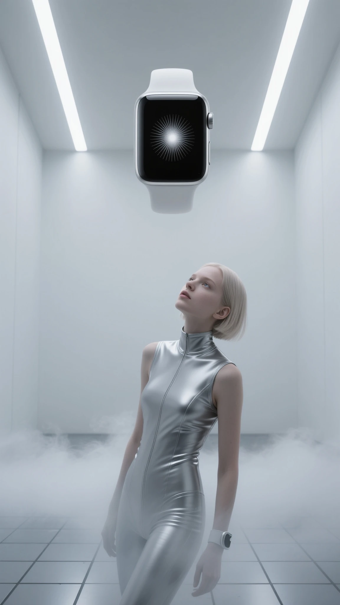 woman, beautiful, outer space scifi, glowing necklace , rim light dramatic lighting ,pale skin,, official art,finely detail, Depth of field,(masterpiece),best quality, high resolution,Amazing,highres,intricate detail,(best illumination, best shadow, an extremely delicate and beautiful),, tilt-shift photography, miniature effect, selective focus, blurred edges, small-scale illusion, playful perspective,