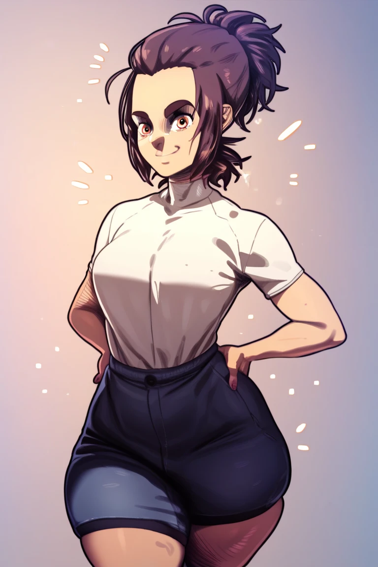 score_9_up, score_8_up, score_7_up, <lora:Pony_QualityV4.0:.75>, rating_safe, angry, hands on hips, 1girl, nerd, round glasses, thick rimmed glasses, smiling, teeth
, <lora:solarpuff:1>