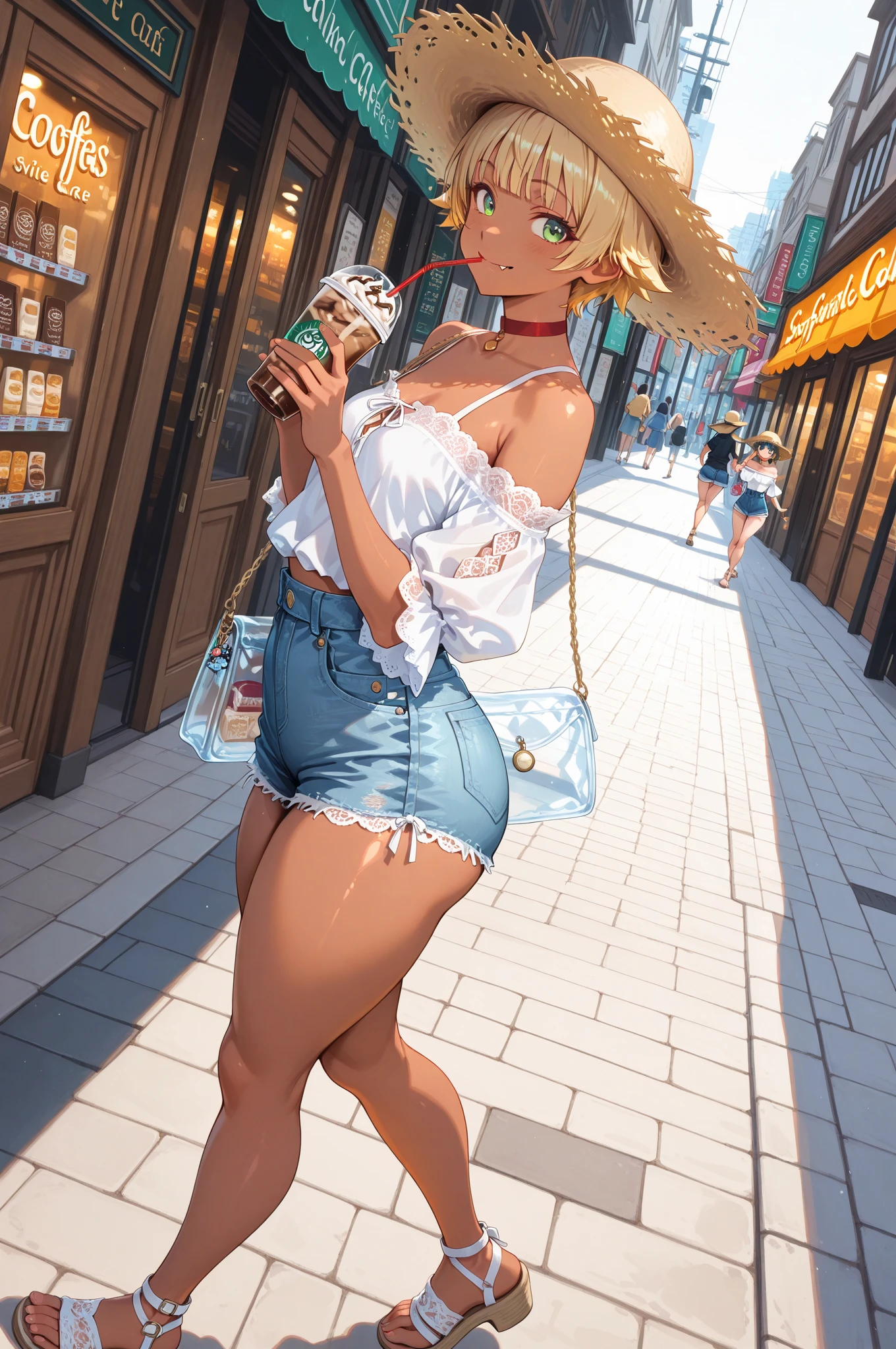 (work of art, best qualityer), Emma Watson a girl , , Scrawny, top cut, (((lace trim panties))), in a clothing store, shopping center, (choosing clothes), ssmile, fun, wide angle, swirly vibrant colors, water colour
