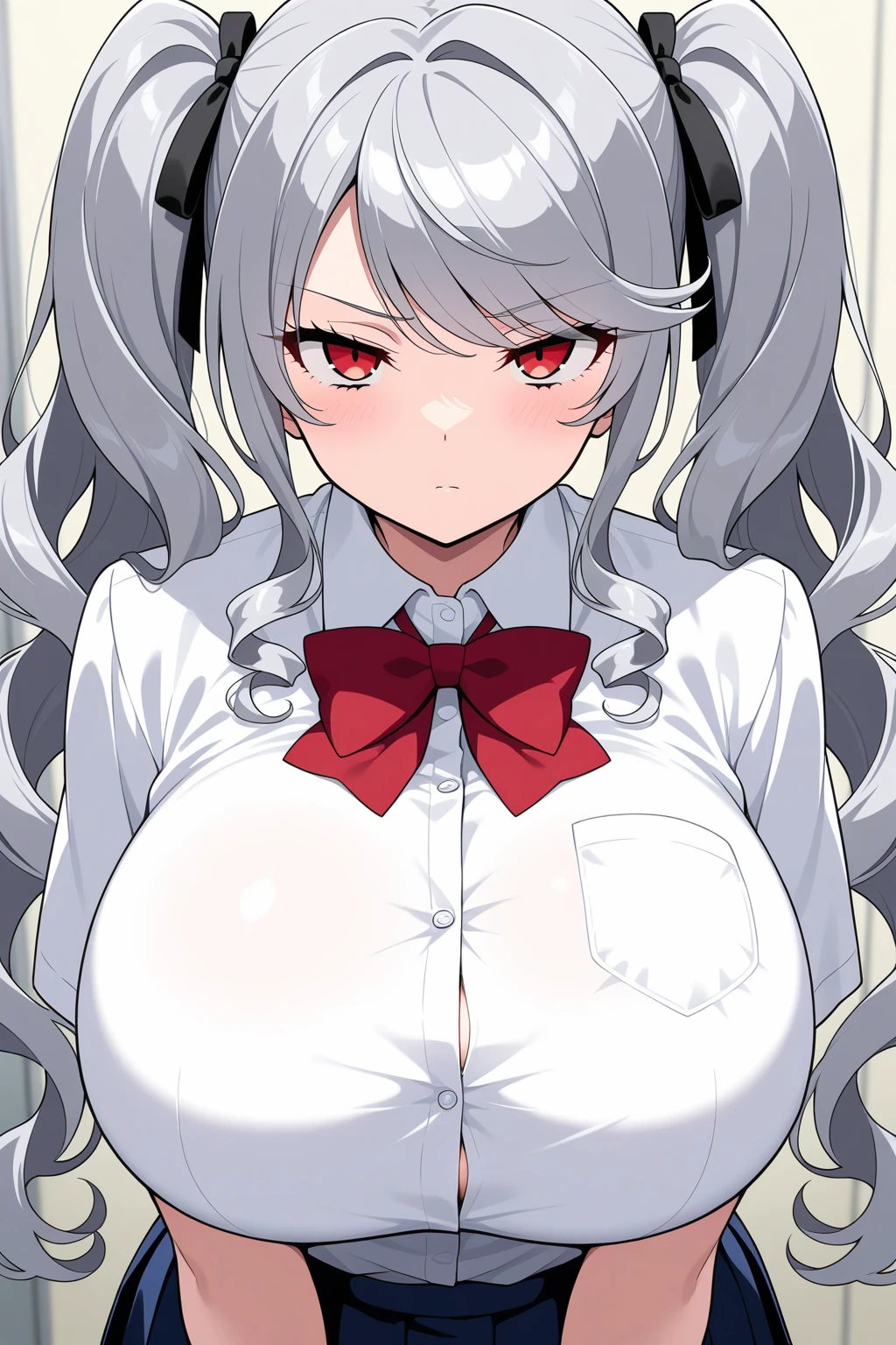 anime girl with cat ears and a red tie posing for a picture,1girl, (sfw) safe for work, anime catgirl, in strict suit, kantai collection style, cute anime catgirl, attractive cat girl, smiling, in a strict suit, nekomimi, oppai, ((huge breasts)), ((large breasts)), ((enormus breasts)), hands on chest, marin kitagawa fanart, catgirl, asuka suit under clothes!