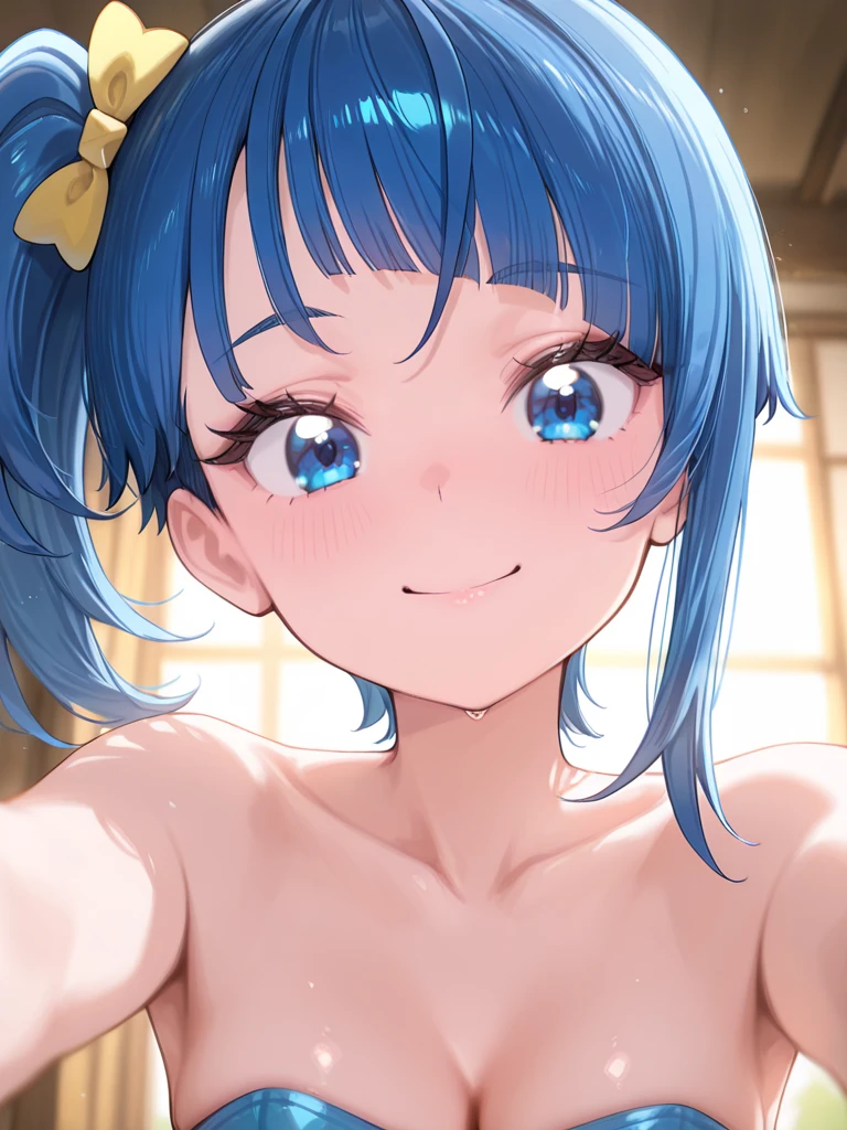 mio aikatsu, mio minato aikatsu, medium breasts, (((nude))), blush , shy, embarrasing, smile, breast out, nipple out, vagina, big areola, bath room, hands on breasts, hands on nipple