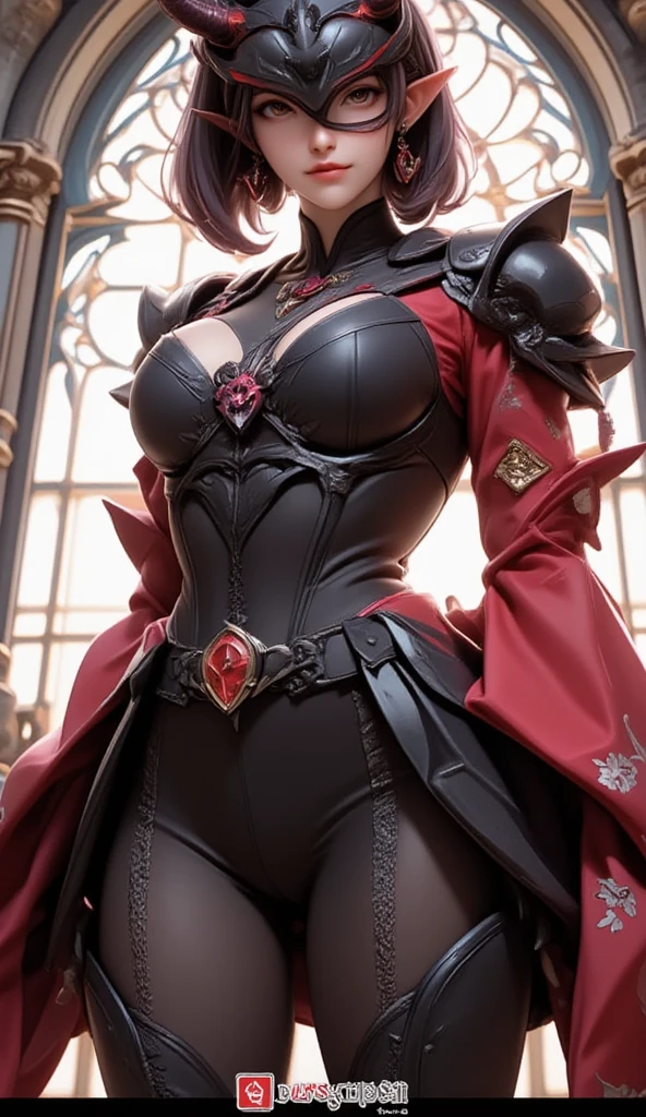 leotard, garter, garter belt, beautiful woman, red hair, robe, noble, jowelry, castle, rich <lora:countess_(paragon)-000015_2:1> countess \(paragon\), paragon, from behind