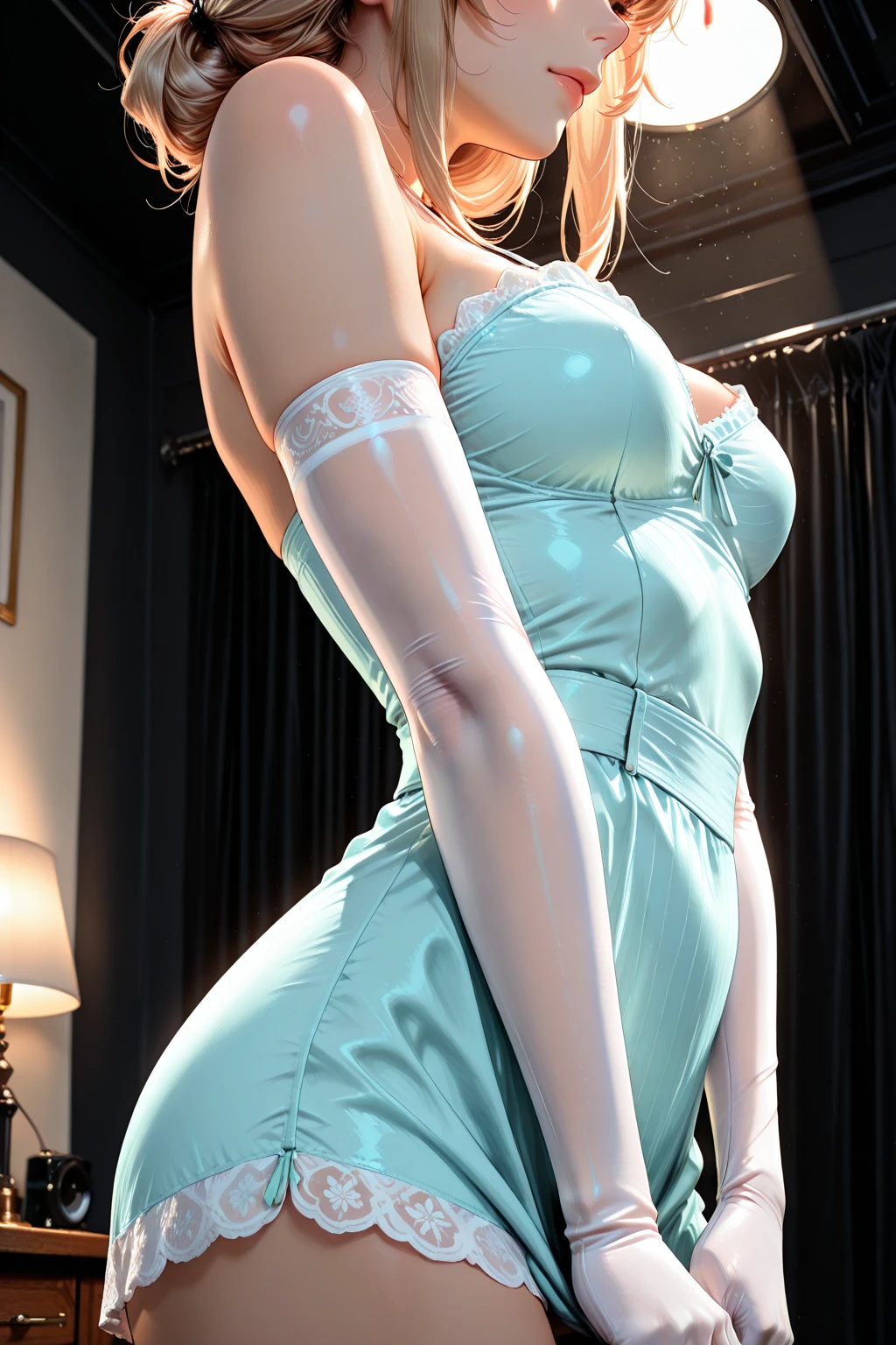 Kate Denson from Dead by Daylight, 1 Girl, Full body, standing, cowboy shot, Best quality, Ultra Detail, 8K, Ultra high realistic, Detailed face, Masterpiece, (Blushing:1.3), Milf, , Wet skin, Wet in miss V, Oil skin, Ahegao face, climax horny girl, Big thighs, Cropped shoulders, Choker, Dark Gothic Makeup, Blade
and soul, Final fantasy 14 style, Wet, big thighs, (Naked:1.3), no clothes, beautiful breasts,body details, breast details, vagina details