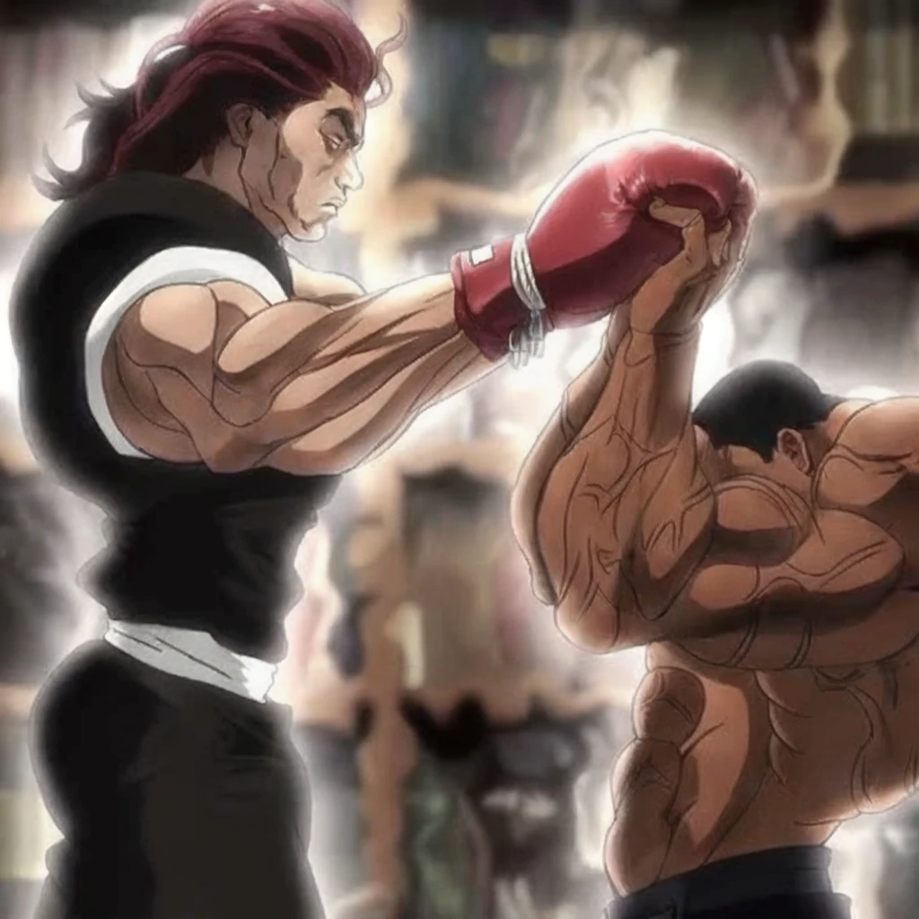 High Quality, Masterpiece, male focus, 2boys, muscular, manly, muscular male, ApproachingMe, <lora:Pos_ApproachingMe:0.45>,
BREAK BakiHanma, abs, topless male, brown hair, shorts, scars, bandages, <lora:Char-BakiHanma:0.7>,
BREAK large pectorals, red hair, spiked hair, <lora:Char_Baki_YujiroHanma:0.9>,