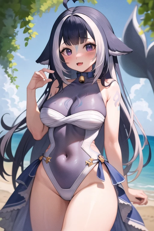 Beautiful Girl High Leg Swimsuit Sheer Twin Tails Curls Big Tits --auto --s2