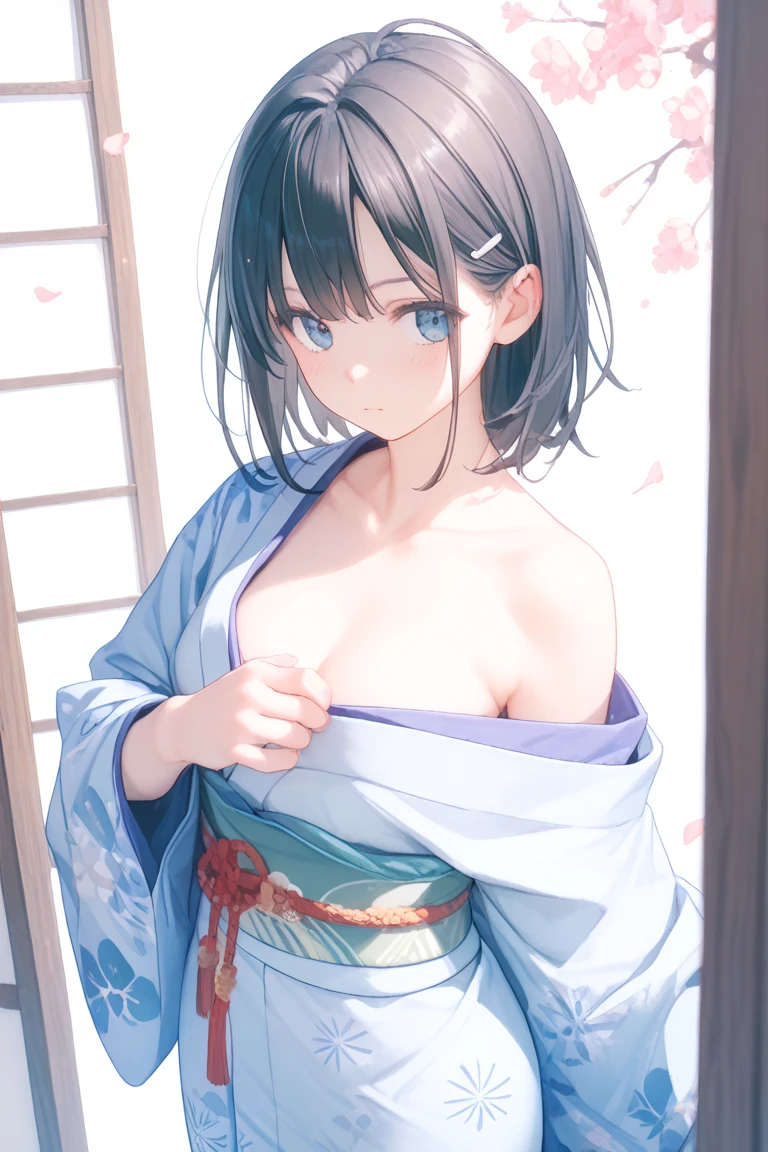 meadow background、one person、sit、thin light brown hair、short hair、cute、beautiful breasts、naked、exposed、Clothes are crisp、Japanese、beautiful girl、show your whole body、shaved pussy、soaking wet、sweaty、Clothes become transparent when wet、nipple、masturbation behavior、masturbation、Climax、blush、gasp、Not sexual intercourse、Use your hands to stimulate your genitals and get sexual pleasure、Pissing、show off your pussy