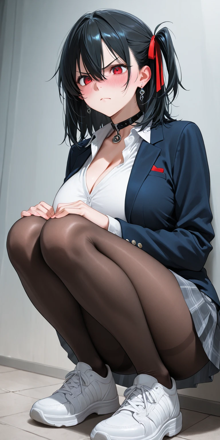 One Girl, pantiesー,Skirt Lift,((Under the skirt)),((Panty shot)),(いpanties),((Small pantiesー)),(((See-through pantiesー))),(((Black Pantyhose))),白いレースのpantiesー, ,Are crying,Anguished expression、Embarrassed look,8k,Realistic、Anime illustration,CG、masterpiece, Highest quality, 1 girl, alone, Large Breasts, short hair, Black Hair, Pink Eyes, office staff suit, Jacket, Pencil Skirt, pantiesー under Black Pantyhose, (Skirt flip:1.1), (show off pantiesー:1.1), Embarrassing, office,((リアルな質感のpanties)),((Realisticなpanties)),((ぴったり張り付いているpanties)),((panties)),((透け透けpanties))、Spread your legs、Spread your legs、