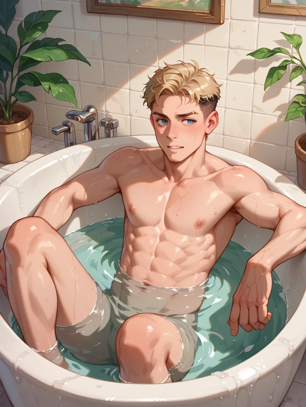 Blonde Mohawk, Smoking, Bath, Old Man, Halo