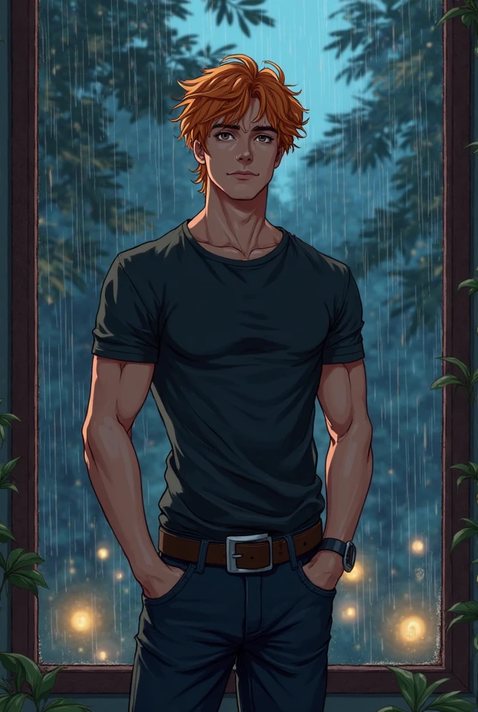 naughty man,chestnut hair, shorth hair, purples eyes, young 20 years old, torn garments, Grieving, cryin, mascle, dynamic pose, standing alone