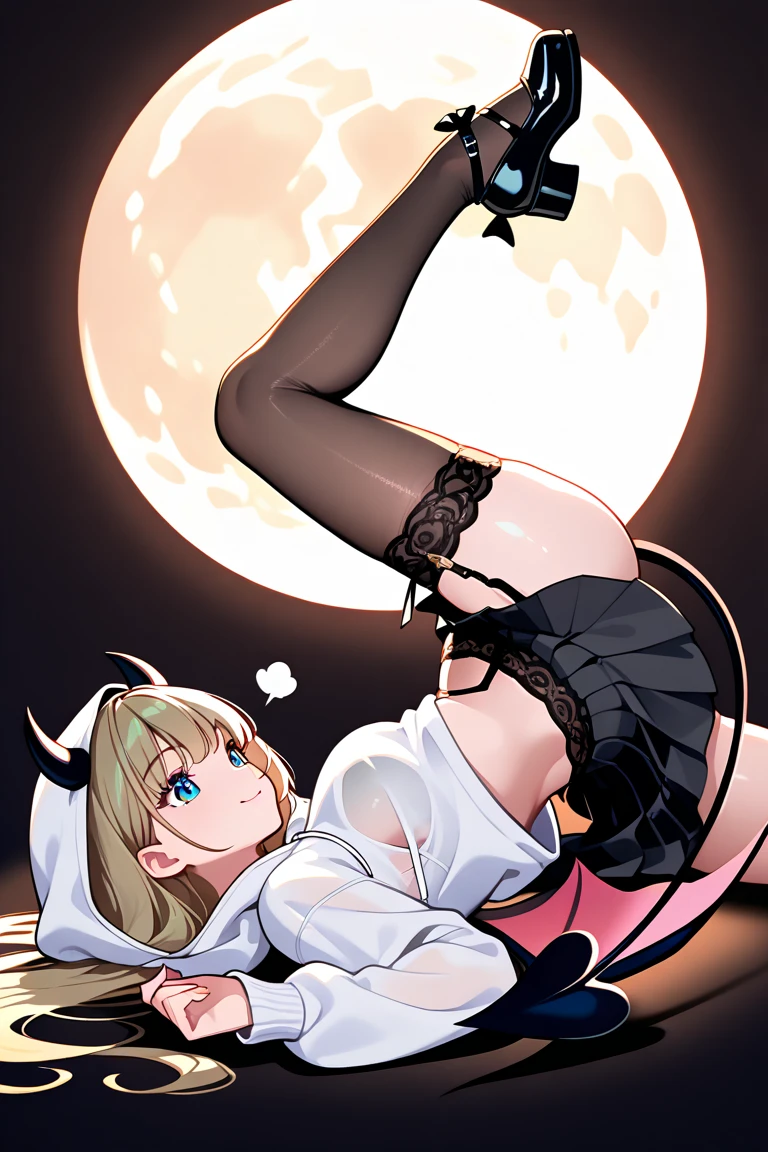 (best quality, 8k, 32k, masterpiece, UHD:1.2), 1girl,white beige hair,gleaming skin,shiny skin,mini skirt,(large blast)),泣き顔, black smoke,beautiful detailed glow,座る,酔っ払う,bed,