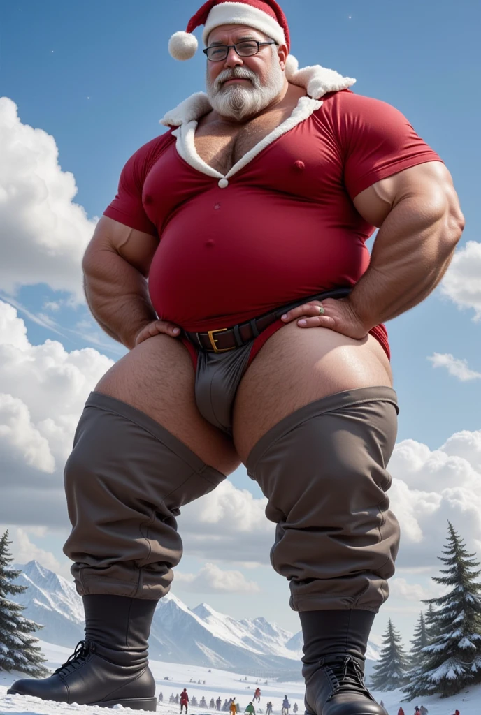 Hyperrealistic Very Realistic 8K Resolution Very Realistic Best Ultra High Definition resolution Very Realistic Photorealistic picture of a realistic bearded hairy Bald Kratos man in the snow, handsome stocky black, man with on, God of War Ragnarok Kratos, strong hairy chest and arms, with very realistic tattoos, very realistic hairy strong chest and arms, very realistic hairy chest, very realistic pecs, very realistic strong legs, in tiny realistic underwear with bulges, very realistic lips, very realistic lip details, very realistic belly, very realistic eyes, very realistic eyes details, very realistic thick chubby neck, very realistic neck lines, very realistic neck details, very realistic face, very realistic face details, 47 year old man, small transparent underwear, bald, very realistic kratos muscle bear beefy buff beefy bear buff beefy big belly thick big beefy big manly bulky muscular bodybuilder muscle bear, very realistic, very realistic photography, very detailed, full body portrait, 8k Resolution, very defined details, cinematic, 8k, epic Steven Spielberg movie still, sharp focus, by pascal blanche rutkowski repin artstation hyperrealism painting concept art of detailed character design matte painting, 8k resolution God of War Ragnarok