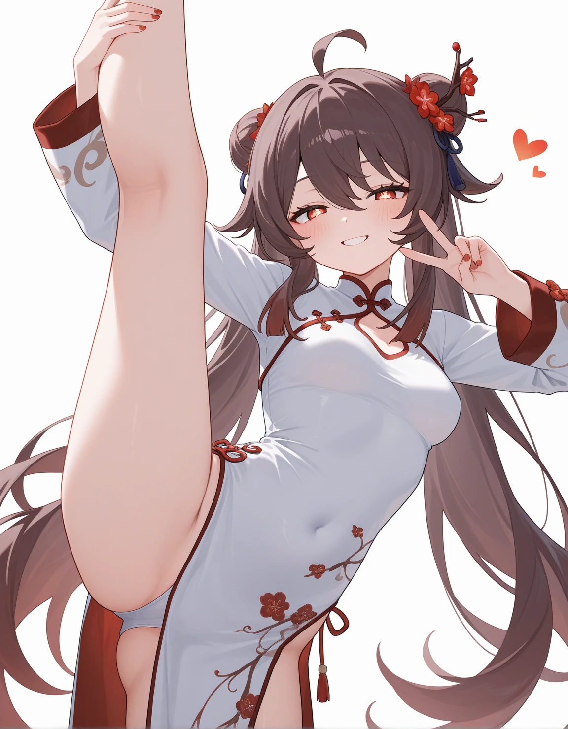 (masterpiece、Highest quality、Highest quality、Official Art、Beautiful and beautiful:1.2)、(One person:1.3)Hatsune Miku、Twin tails,Beautiful breasts, Katsushika Hokusai,//Character 1, Slim and soft, Medium large breasts, Ultra detailed face, So cute, Innocent, Round face, Thin eyebrows, Heart-shaped pupils, Translucent skin, A thoughtful smile, Very long hair, Black Hair, Silver Side Color, Multi-colored hair, Shaggy Bangs, High ponytail style, horse ear on her head break //Fashion Her outfits were inspired by thoroughbreds, Consists of tie-down side ties,( A saddle on her hips), The costume is tight and cuts into the body., Wedge Shape, break //The location is stable, Other horses eating grass, break // 