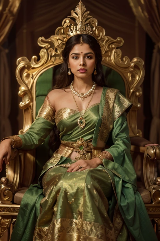 wearing black full body Academic regalia (big breasts 2.2,butt ) beautiful sri lankan wealthy girl foward sit in chair( indian yellow)