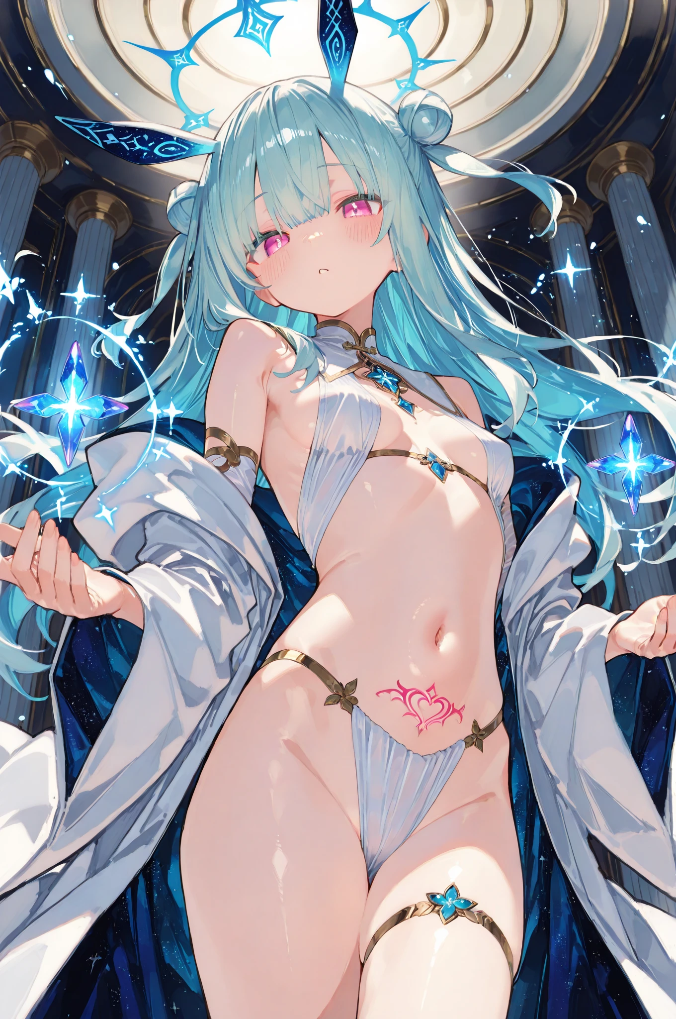 ((masterpiece, best quality)), detailed face, beautiful face, Telegraph slang, Full of details., very detailed, depth, Beautiful girl with blue hair,short blue hair,sore,white eyes red eyes, My legs are very thin,I have long legs, red eyelashes, masterpiece, 1girl Rei Ayanami, expose the navel, medium chest, Temptation, from behind, hip, ((Ancient Greek robe made of colorless transparent fabric with minimal fabric area)), (Colorless and transparent sirloin fabric with minimal fabric area))), ( No panties))), (((((completely transparent, almost exposed)))), (((completely transparent, Flesh rose from the almost exposed hairless crotch.)))), (((completely transparent, crotch split))), floating hem, wet body, wet clothes, necklace, bracelet, anklet, sandal, ancient oriental style city waterfront, expose the navel, medium chest, naked, various poses, Temptations, laugh, dehisce, long hair, (blue hair, deep red eyes:1.2), sparkling eyes, Cute face, cute, big bust, delicate hair, ((low camera angle, ground view)) Tall and,thin, 8K, in surrealism, official art,