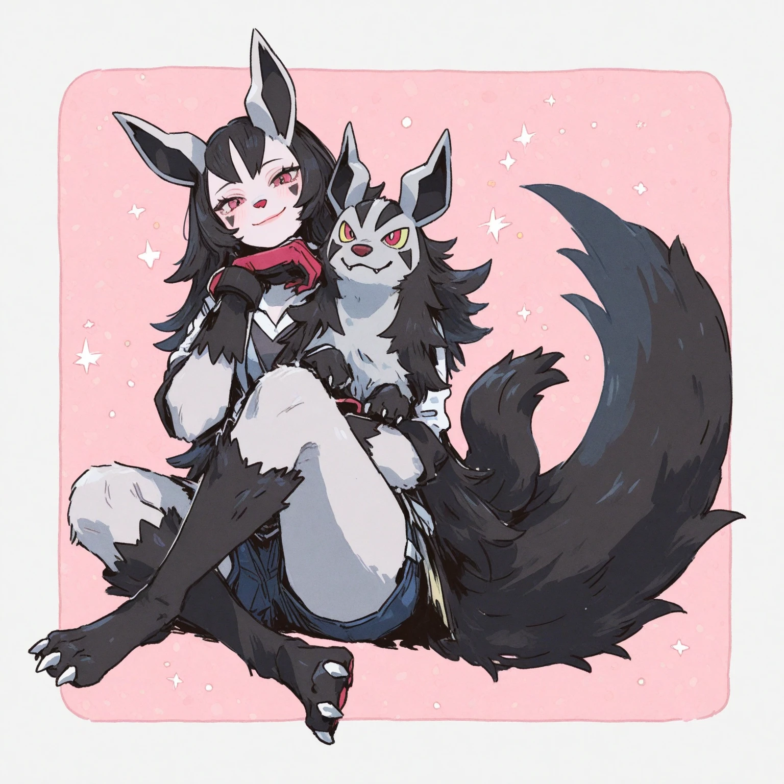 score_9,score_8_up,score_7_up, score_6_up, source_anime, Anthro, pink eyes, slotted eyes, nezuko kamado, she is an Anthro furry white fox girl, snout, black nose, white fox tail and ears, pov, pov handjob, she is licking viewers cock, human viewer, blushing, eyes half closed, neutral expression, aroused, in a Japanese feudal era bedroom