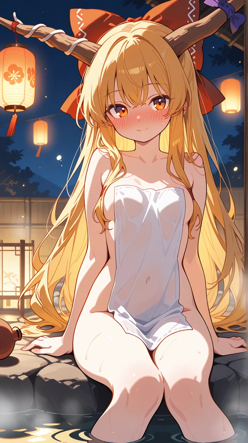 Ran Yakumo, Kitsune, Touhou Project, blond hair, nine fox tails, extremely detailed CG, busty woman, large hips, thin waist, lewd expression, nsfw, slutty outfit,