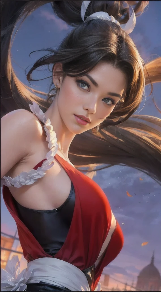 bolivian girl with big breasts legs open, green eyes, red top digital painting, gorgeous face, beautiful realistic face, ultra realistic digital art, ultra-realistic digital art