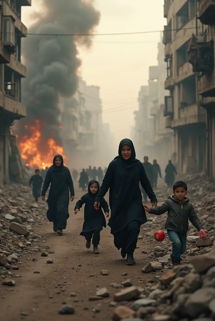 A scenario that portrays the Syrian civil war,full screen