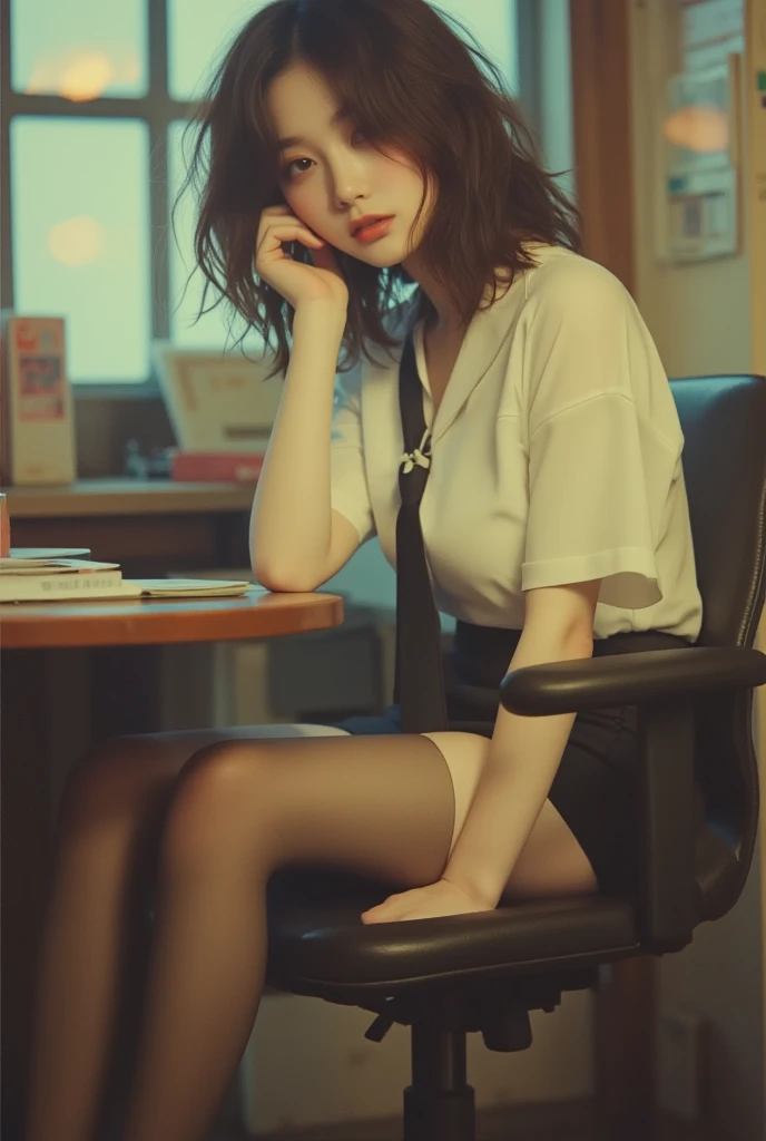 morning, OL, Suits, Drinking coffee in a paper cup, A city scape, (The FW), 1womanl, 独奏, 24 year old, 7headed body, (cute face), (Ideal ratio body proportions), (Composition from head to thigh), erectile nipple, Sexy body, Wet, short-hair, Dark hair, small tits, A slender, Small buttocks, beauty legs, Skinny Legs, surrealism, Cinematic lighting, depth of fields, One-person viewpoint, F/1.8, 135 mm, nffsw, masutepiece, ccurate, ((Anatomically correct)), Textured skin, Super Detail, high details, High quality, awardwinning, Best Quality, hight resolution, 8K