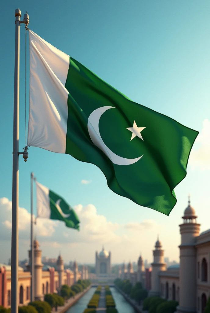 Pakistan flag celebrating independence day with my picture 