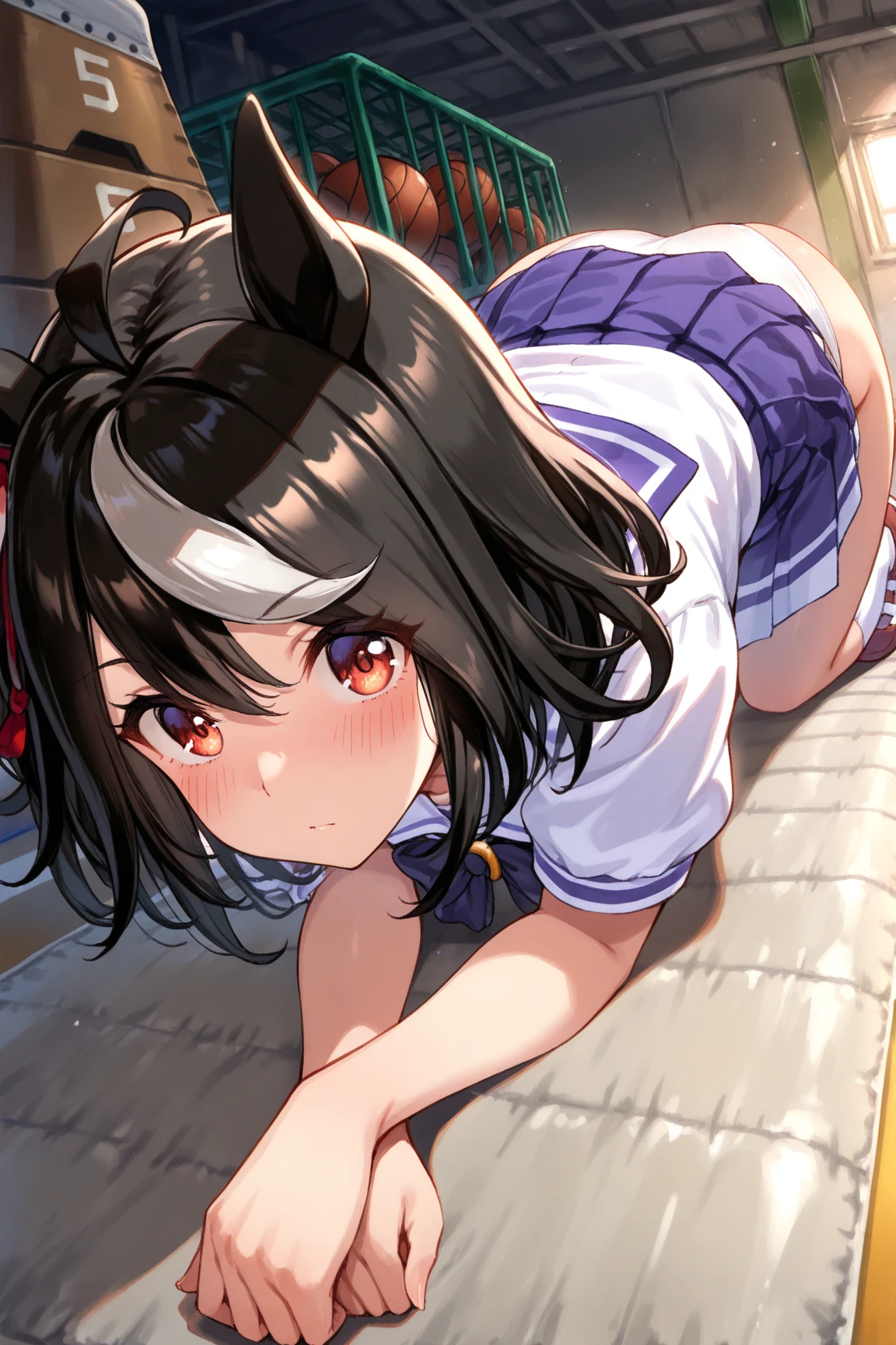 masterpiece, best quality, extremely detailed, illustration, 8k cg wallpaper, stunning art, nsfw, POV,,nsfw,
1girl, top down bottom up, (,lose-up ass:1.2), from below, looking back,twisted torso,
BREAK girl, 15 yo, (loli:1.5), (huge breasts:1.1), black hair, (medium hair:1.2), (curly hair:0.9), blunt bangs,
pink eyes, ultra detailed eyes,(tareme:1.1),
smile, blush, heavy breathing, sweat,(pussy juice,female ejaculation:1.3)
BREAK (school uniform), (white collared shirt, plain pattern shirt, short sleeves, shirt tucked in:1), (red plain pattern neck ribbon, narrow neck ribbon:1.1), (unbuttoned, button gap:1.2),
BREAK (black and grey plaid pattern skirt:1), (pleated skirt, miniskirt:1.2),
BREAK classroom
BREAK (hands on pussy:1.3), cleft of venus, pussy, looking at viewer, pov, pov hand, (fingering:1.3)
pussypinch