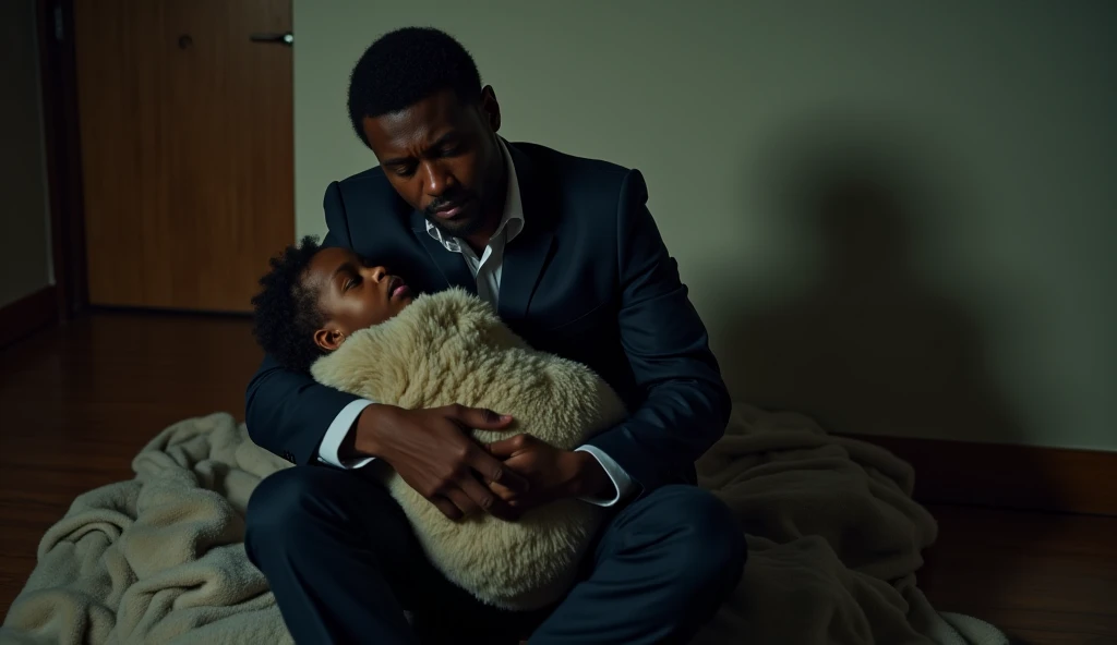 A black man is sad to see his wife and another black man kissing.