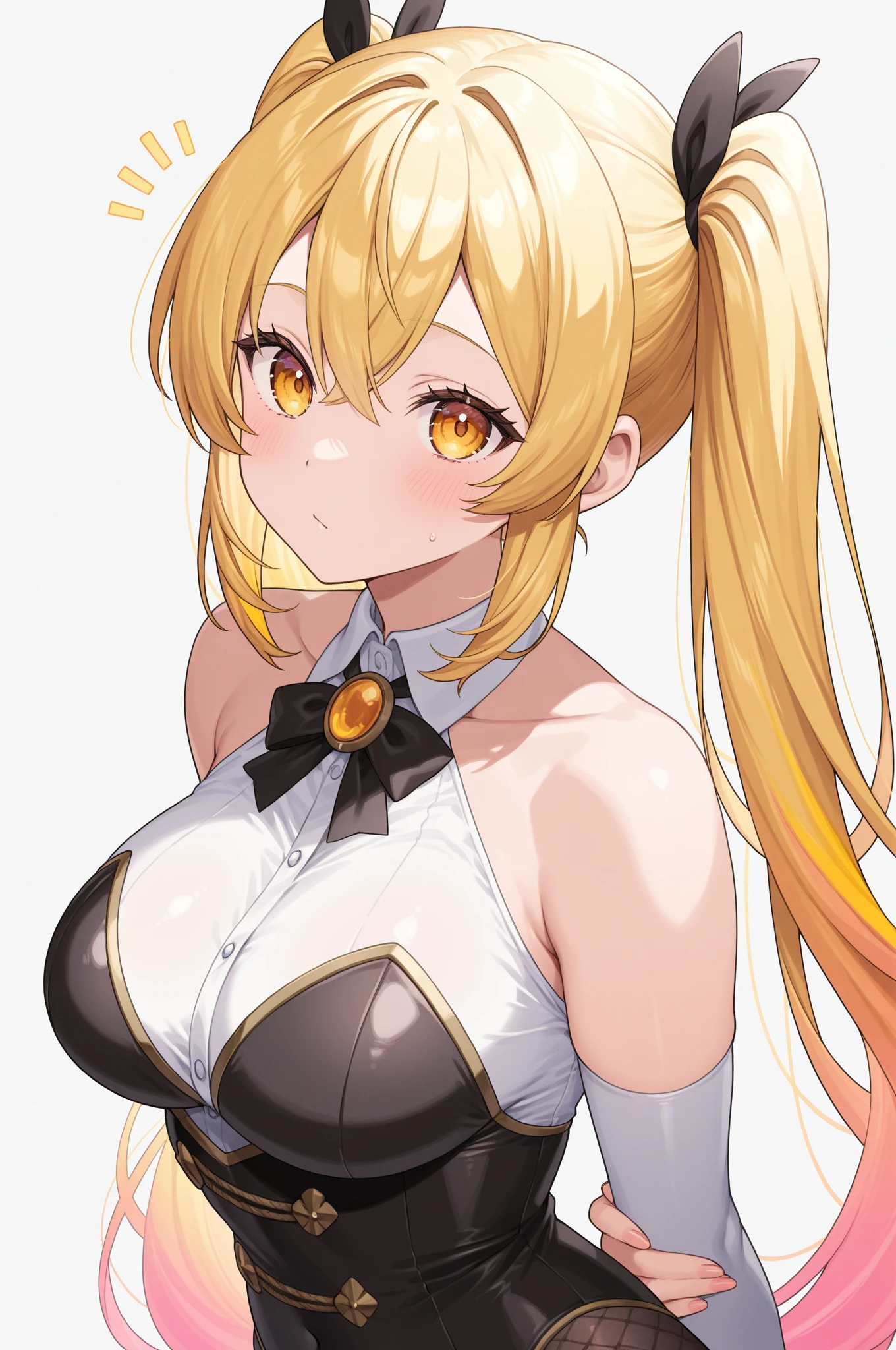 Cute and sexy little sister, cleavage, protruding nipple, blonde,